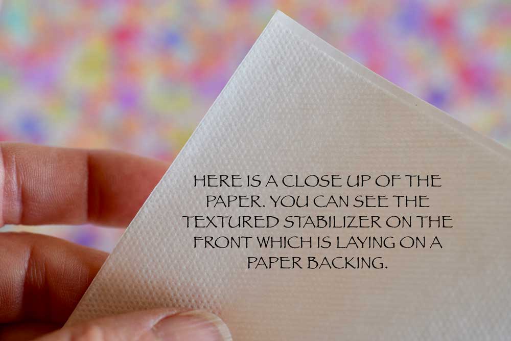 EASY EMBROIDERY TRANSFER METHOD  WATER SOLUBLE STABILZER — Pam
